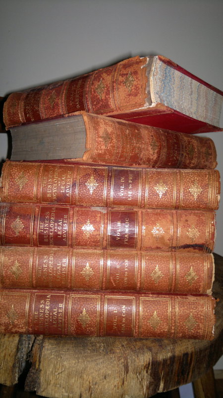 stack of encyclopedias