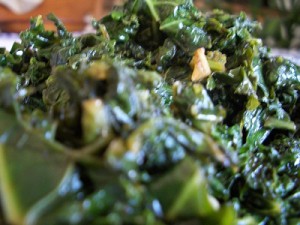 A plate of sauteed kale