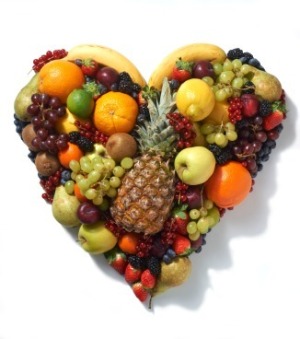 Fruits and Vegetables in Heart Shape