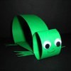 Paper Strip Turtle - green strip turtle with googly eyes