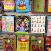 Photo of gift bags at a store.