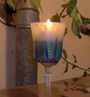 Recycled Goblet Candle Holder