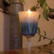 Recycled Goblet Candle Holder