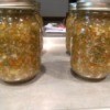 Quart jars of pickle relish