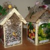 Decorative birdhouses.