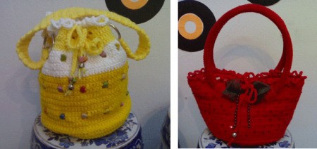 Two crochet purses.