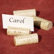 Wine cork used as name card holder