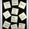 Sticky Notes With Chores on Board