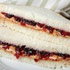 Peanut Butter and Jelly Sandwich on Plate