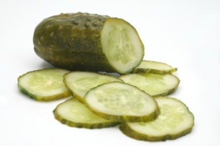 Dill Pickle on White Background