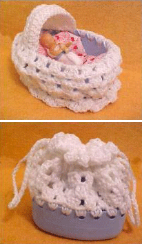 Baby cradle purse made with a detergent bottle.