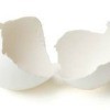 White cracked open egg shell