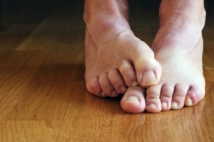 Stinky Feet on Hardwood Floor
