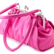 Pink Purse on White Background