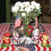 Patriotic Fourth of July centerpiece.