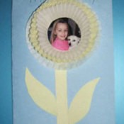 Father's day card with photo inside muffin cup flower.