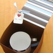Finished cup in gift box.