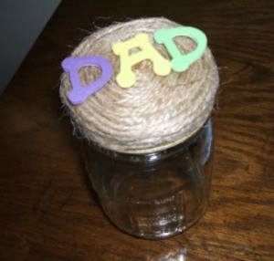 Glad father's day jar.