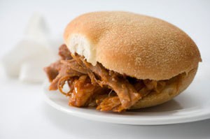 A pulled pork sandwich