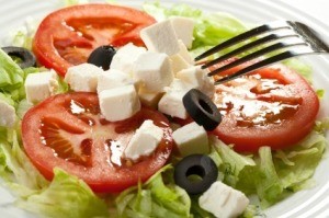 Feta Salad with Fork