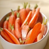 Glazed Carrots in White Dish