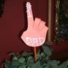 Pink foam hand plant poke for Dad.