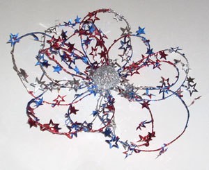 Flower shaped decoration for the 4th of July.