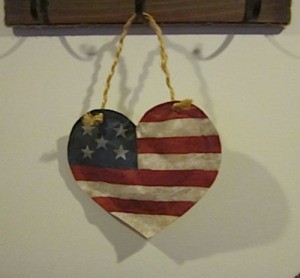 Finished project hanging from a hook.