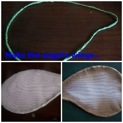 Making the wings, three photos.