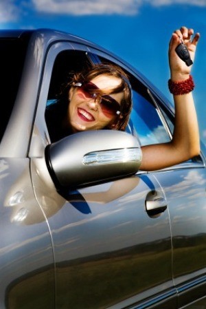 Woman Driving in Summer