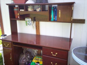 Computer Desk Repurposed as Potting Bench