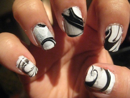 Marbled Nails Upclose