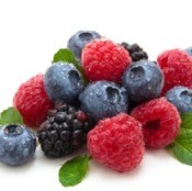 Variety of Berries on White Background