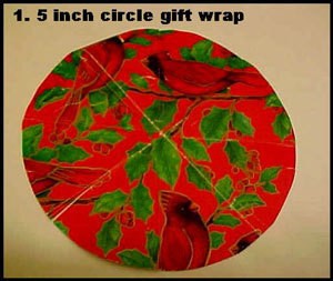 Circle cut from wrapping paper.