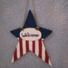 Red, white, and blue wooden star decoration.