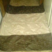 Placemats sewn together for hallway rug.