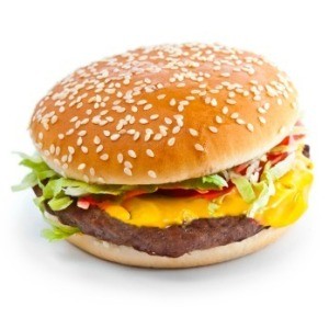 Hamburger on White Background