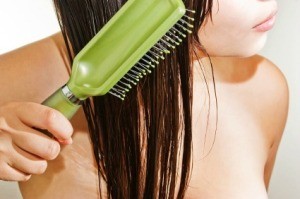 Woman Brushing Fine Hair