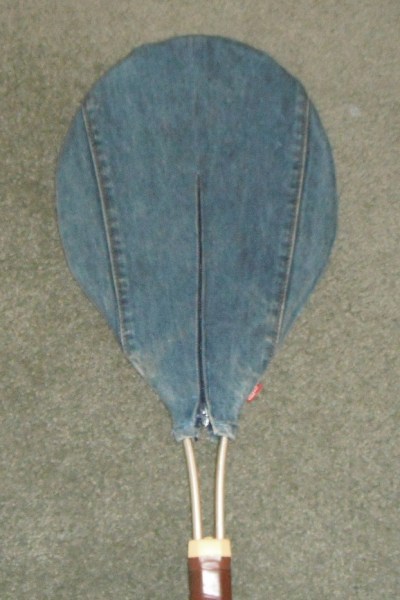 Jeans tennis racket cover.