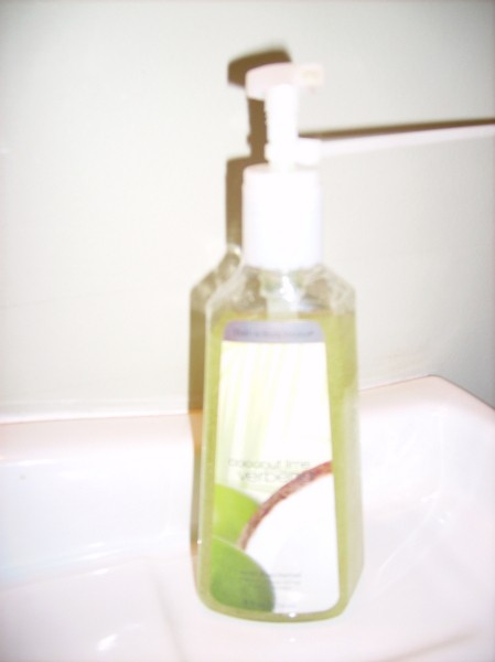 Using a zip tie to restrict pump bottle movement downward.