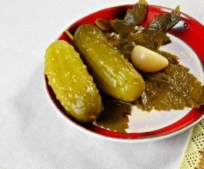 Marinated Cucumbers on a Plate