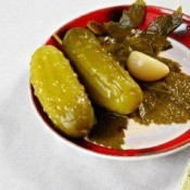 Marinated Cucumbers on a Plate