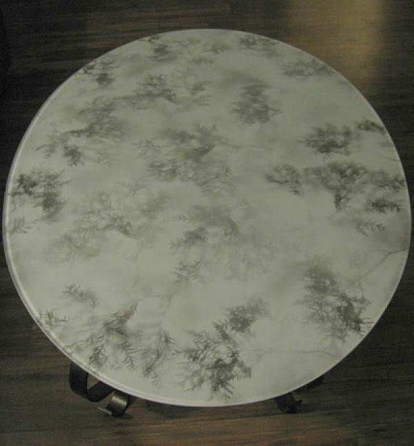 Leaf Patterned Glass Table Top