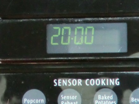 A timer set for 20 minutes.