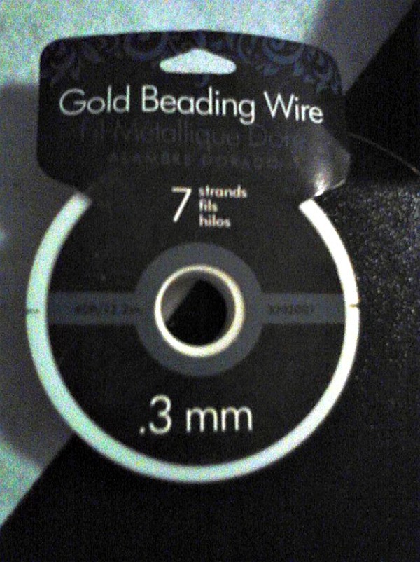 Closeup of roll of beading wire.