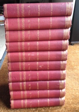 Stack of encyclopedias.