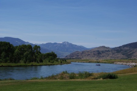 View of a river in Montana.