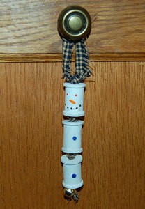 Snowman spool ornament.