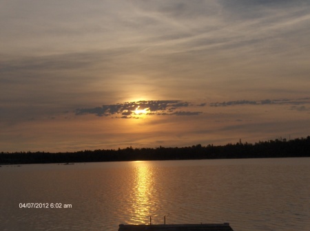 Sunrise over the lake.