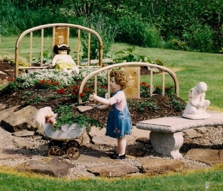 Flower bed garden complete with headboard and footboard.